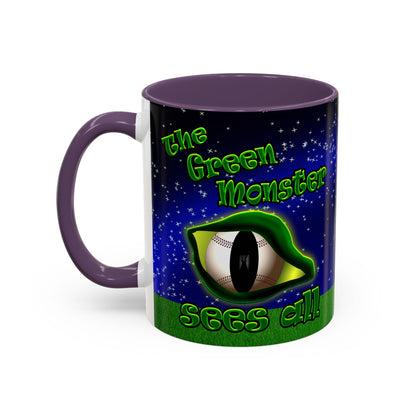 green monster - Accent Mug ('snoops' background)