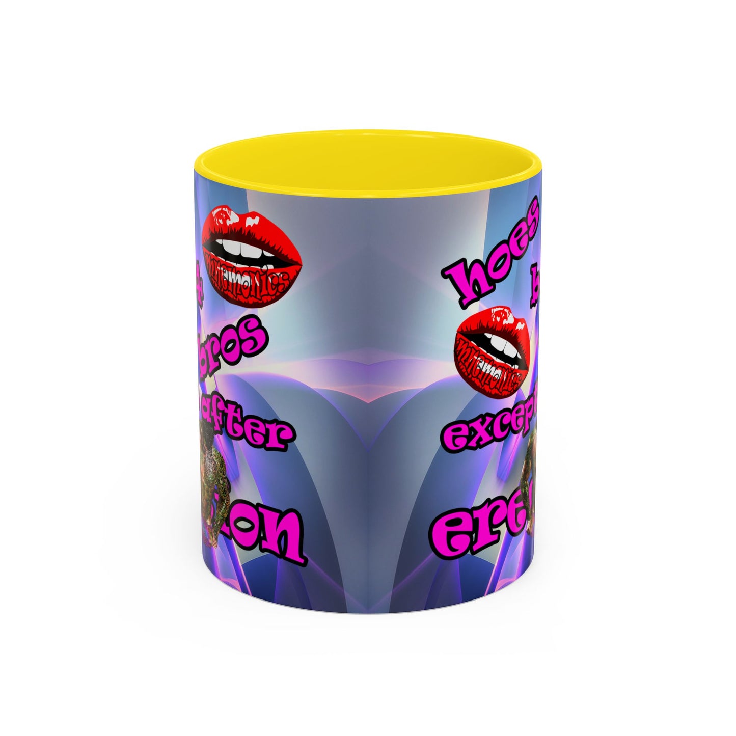 hoes b4 bros - Accent Mug (grey-pink wave)