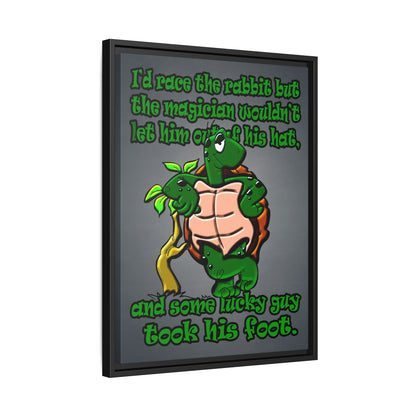 turtle race - framed canvas art (grey-light grey)