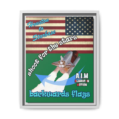 shoot for the stars - framed canvas art (dark green)