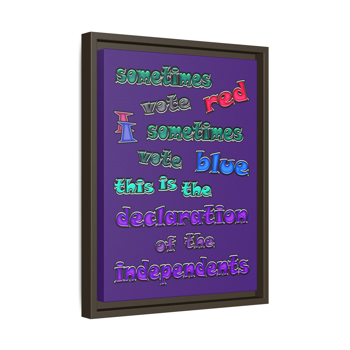 declaration of the independents - framed canvas art (purple)