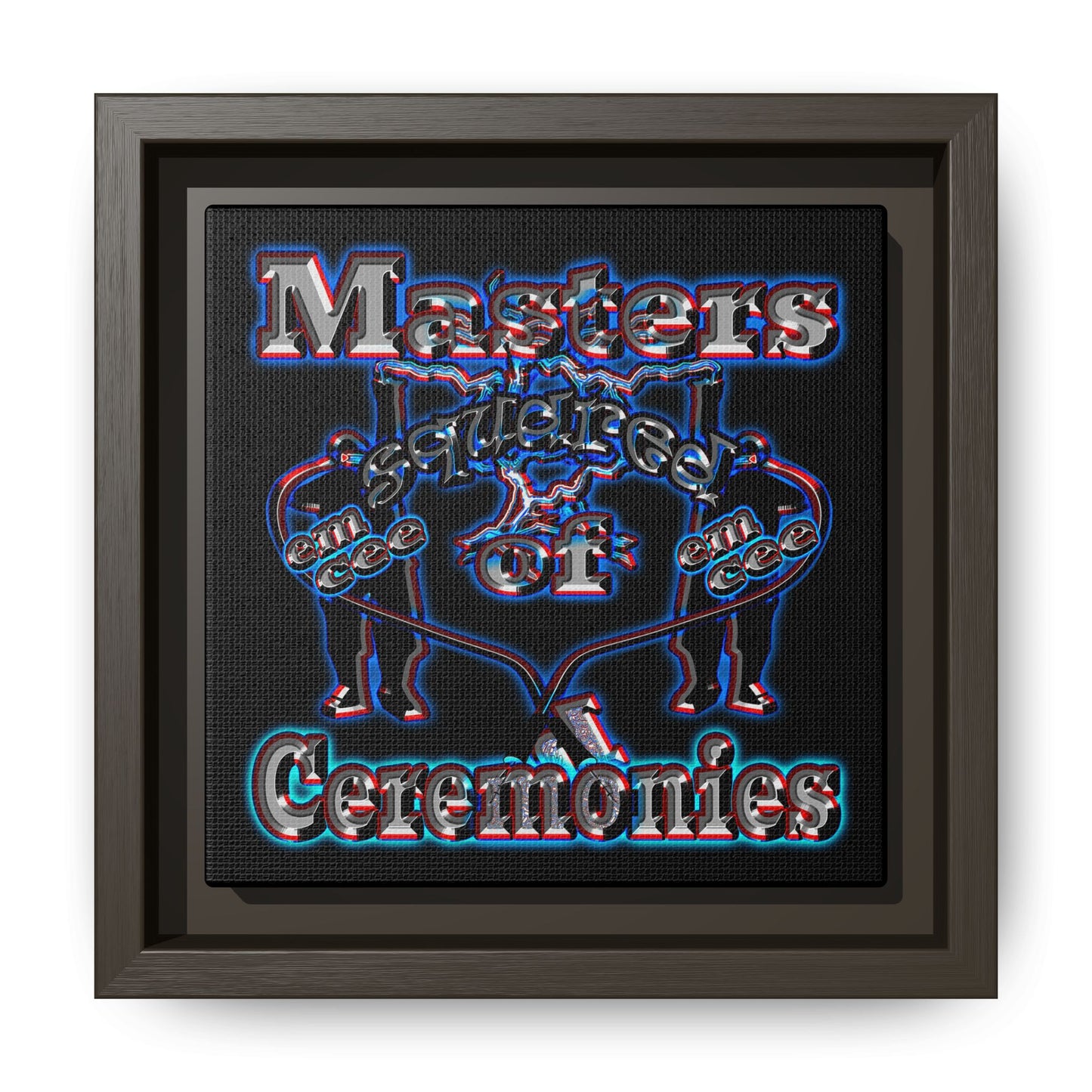 em cee squared - framed canvas art (black)
