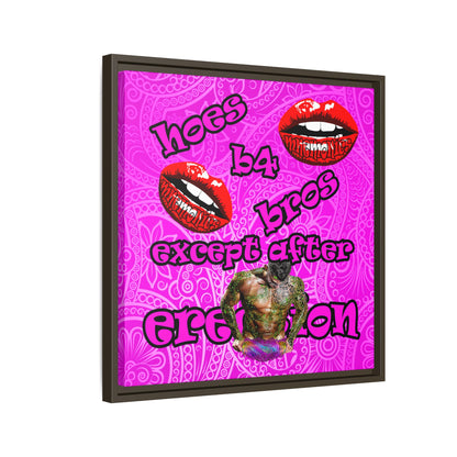 hoes b4 bros - framed canvas art (pink swirl)