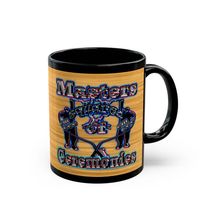 em cee squared - Black Mug (butterscotch wood finish)