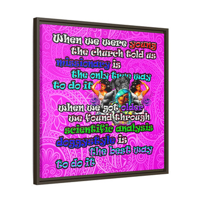 doggystyle - framed canvas art (pink swirl)