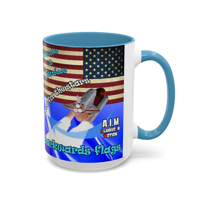 shoot for the stars - Accent Mug (blue-white wave)
