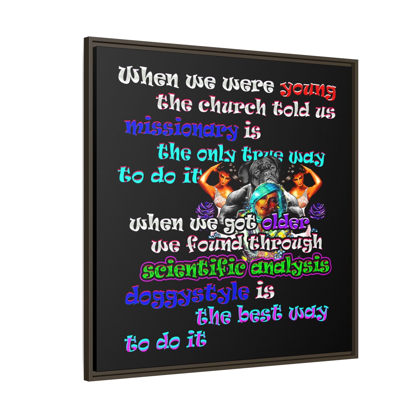 doggystyle - framed canvas art (black)