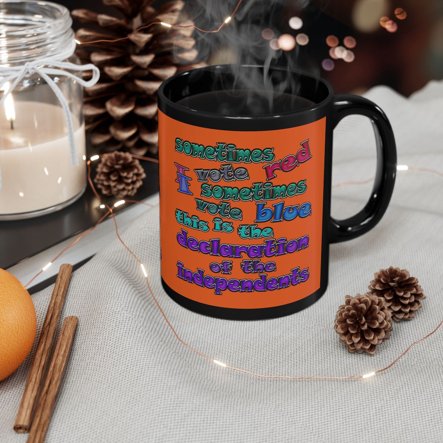 declaration of the independents - Black Mug (orange)