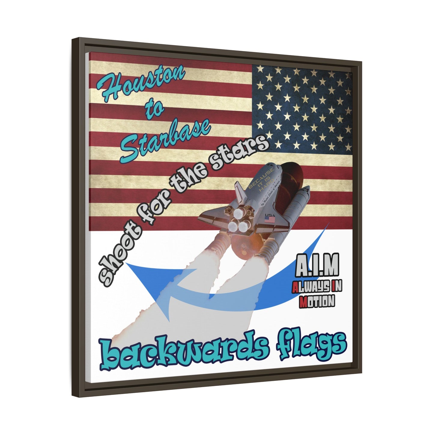 shoot for the stars - framed canvas art (white)