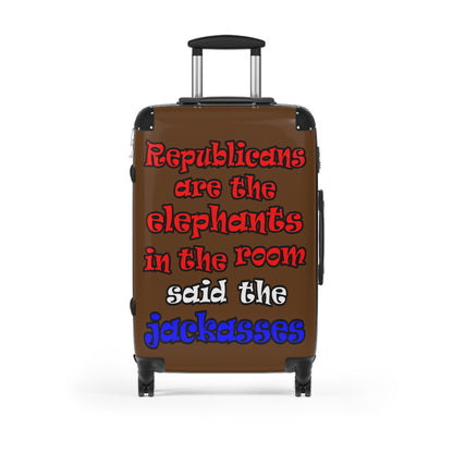 donkeys and elephants - Suitcase (brown)