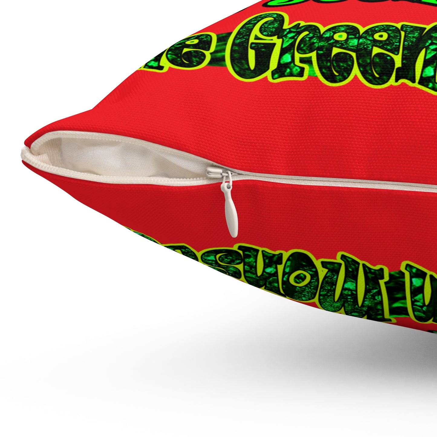 christmas spirits of boston - Spun Polyester Square Pillow - (red)