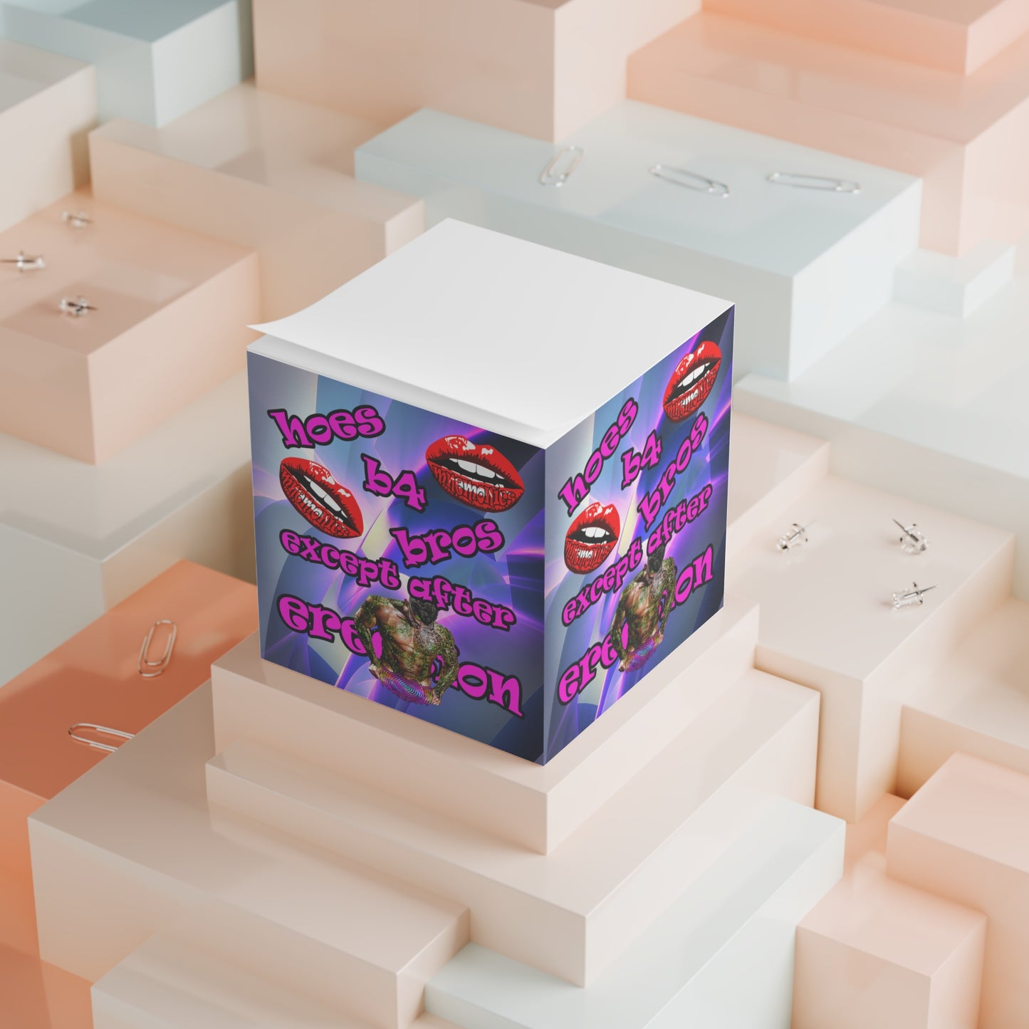 hoes b4 bros - note cube (grey-pink wave)