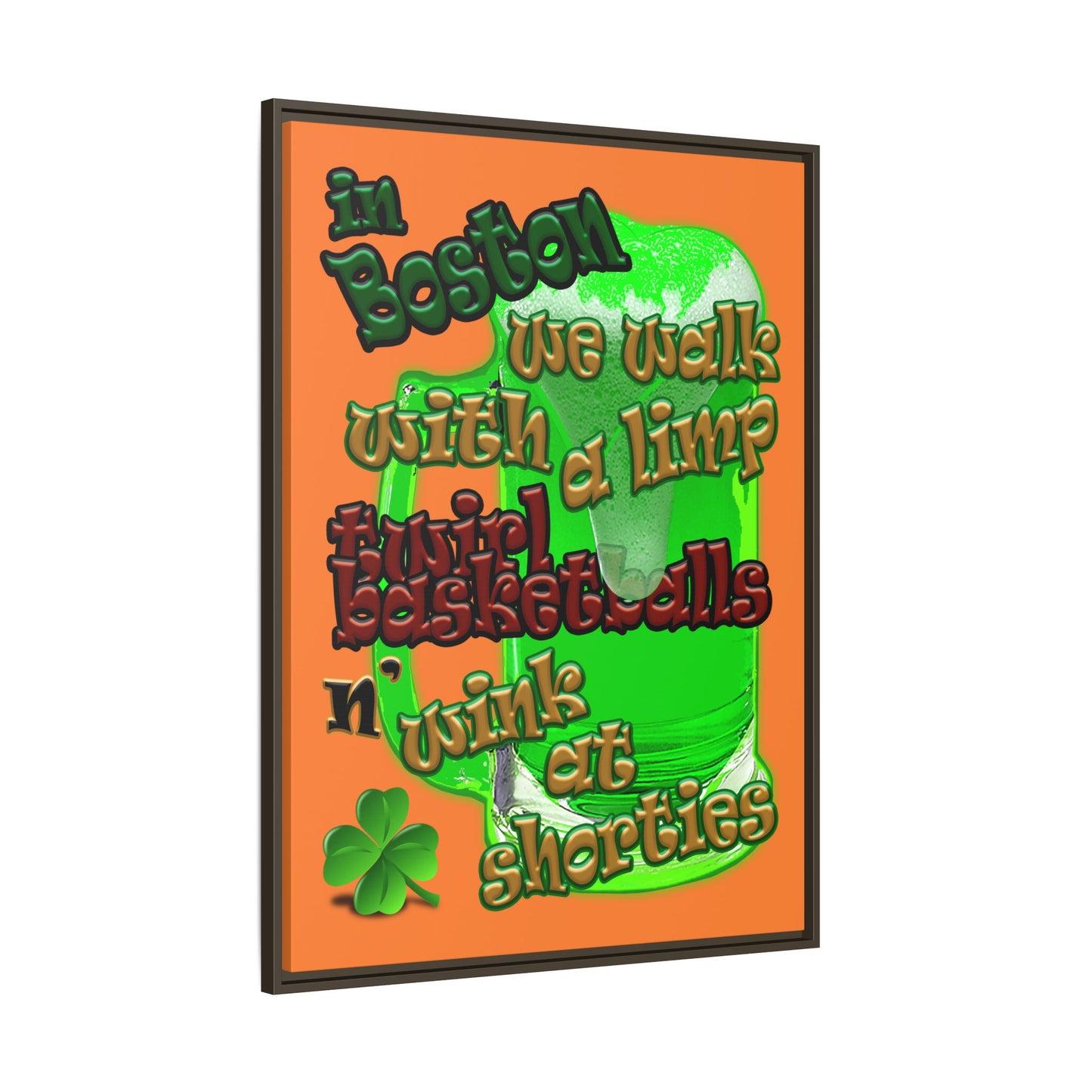celtics logo - framed canvas art (crusta)