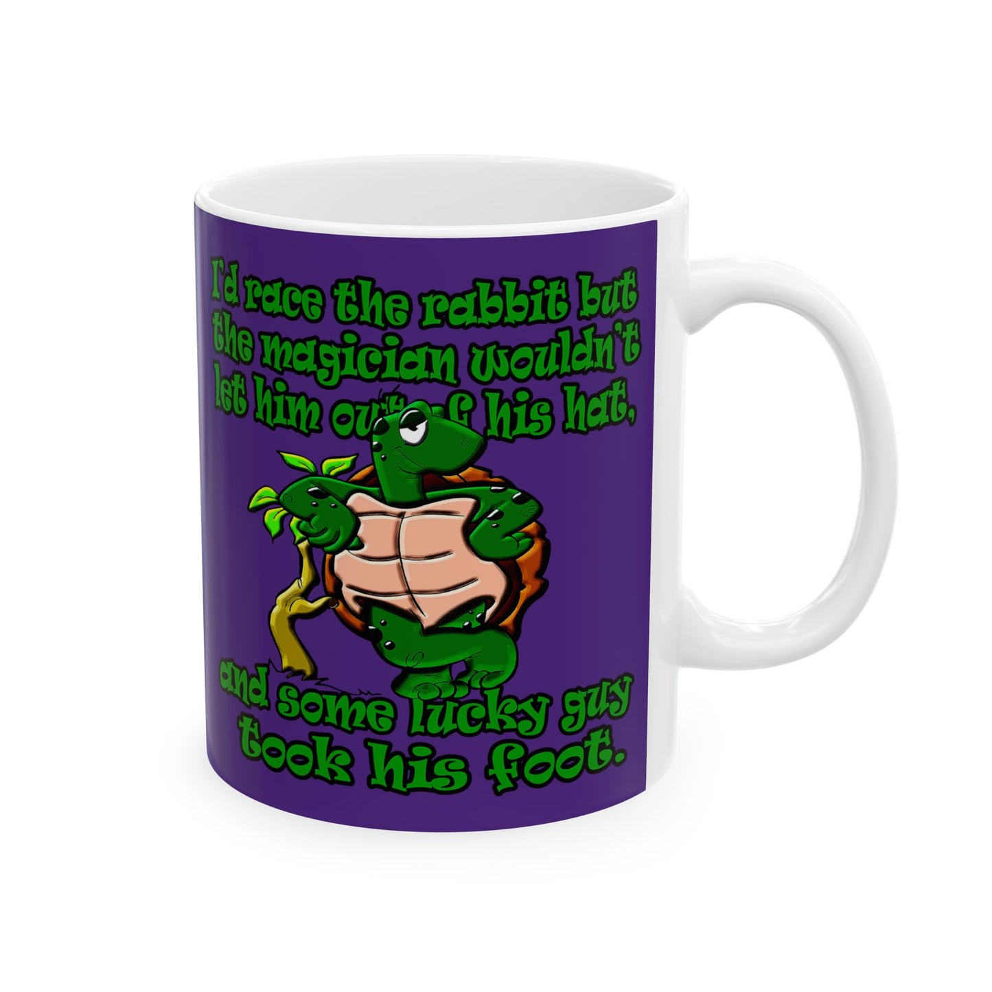 turtle race - White Mug (purple)