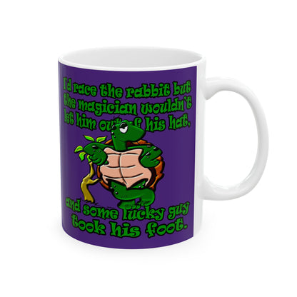 turtle race - White Mug (purple)