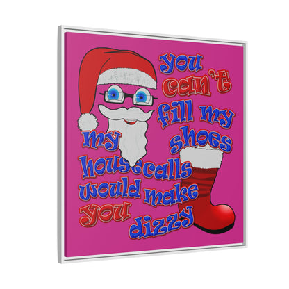 santa's shoes - framed canvas art (pink)