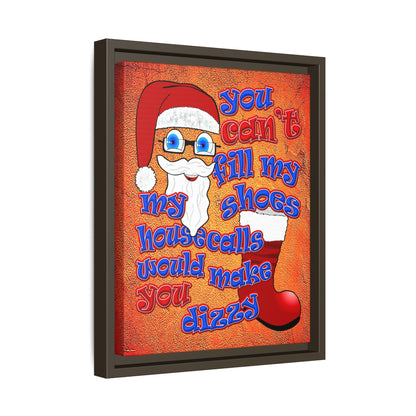 santa's shoes - framed canvas art (burnt orange)