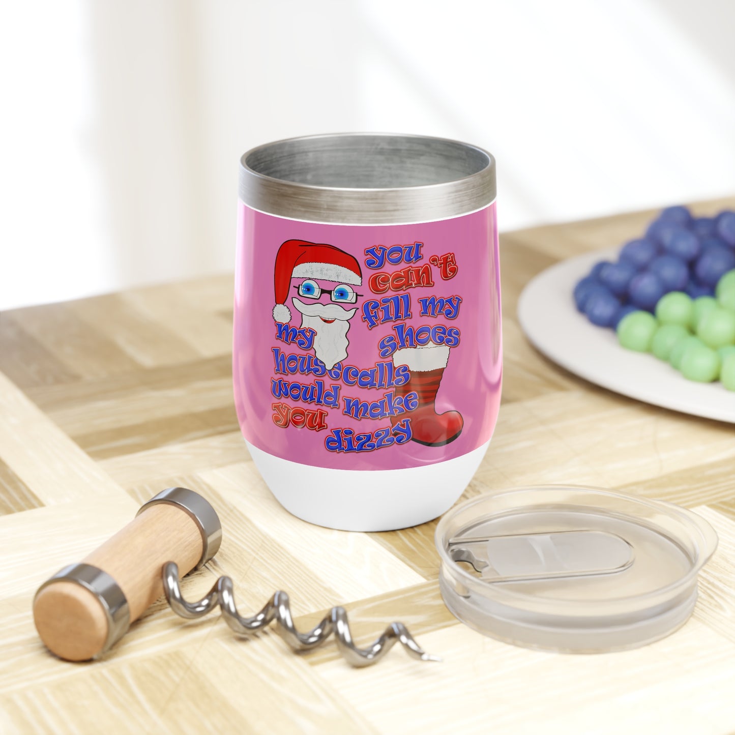 santa's shoes - Chill Wine Tumbler (light pink)