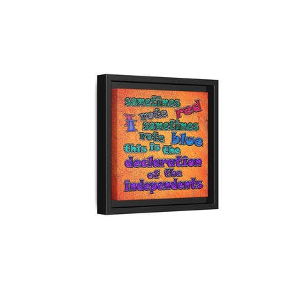 declaration of the independents - framed canvas art (burnt orange)