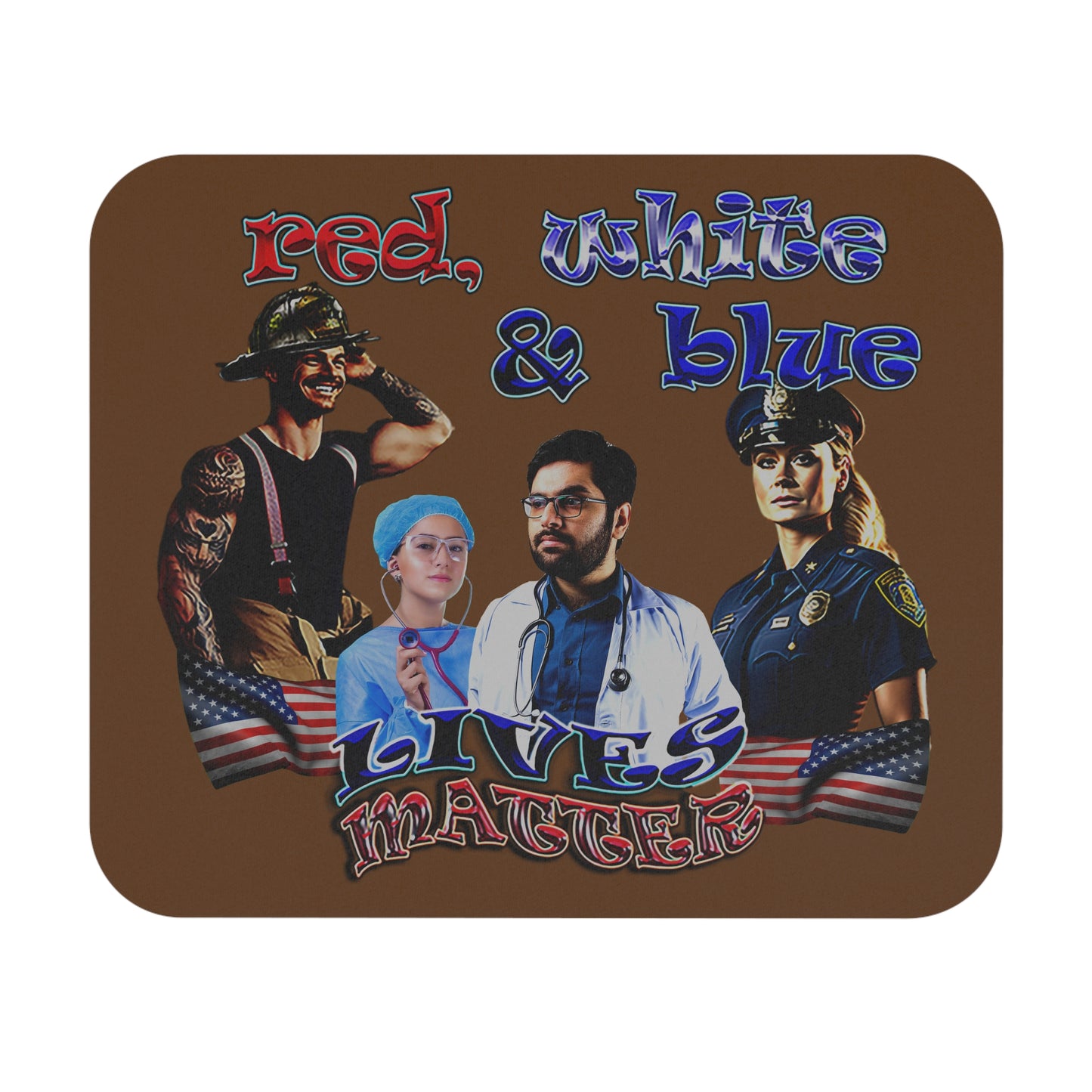rw&b lives matter - Mouse Pad (Rectangle) (brown)