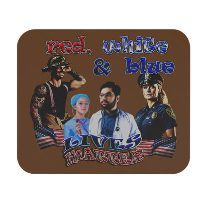 rw&b lives matter - Mouse Pad (Rectangle) (brown)
