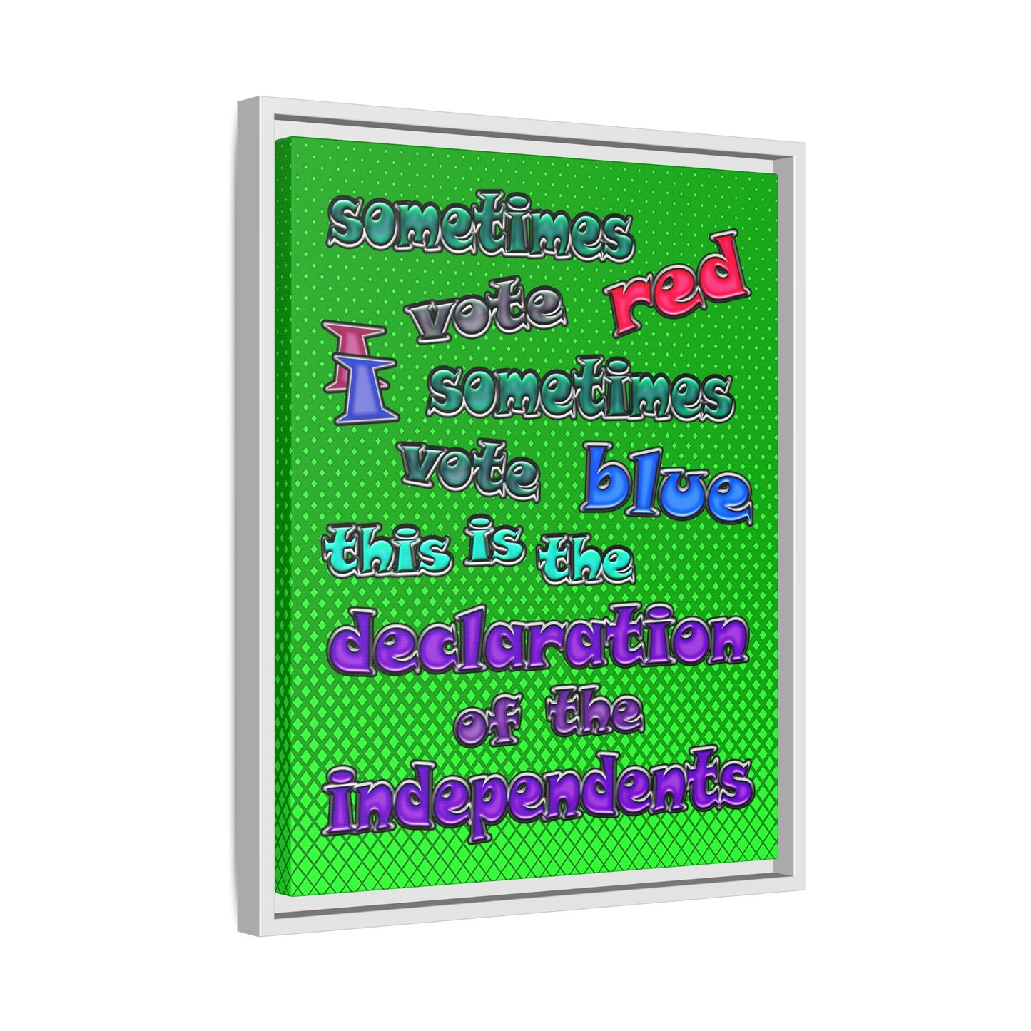 declaration of the independents - framed canvas art (logo green)