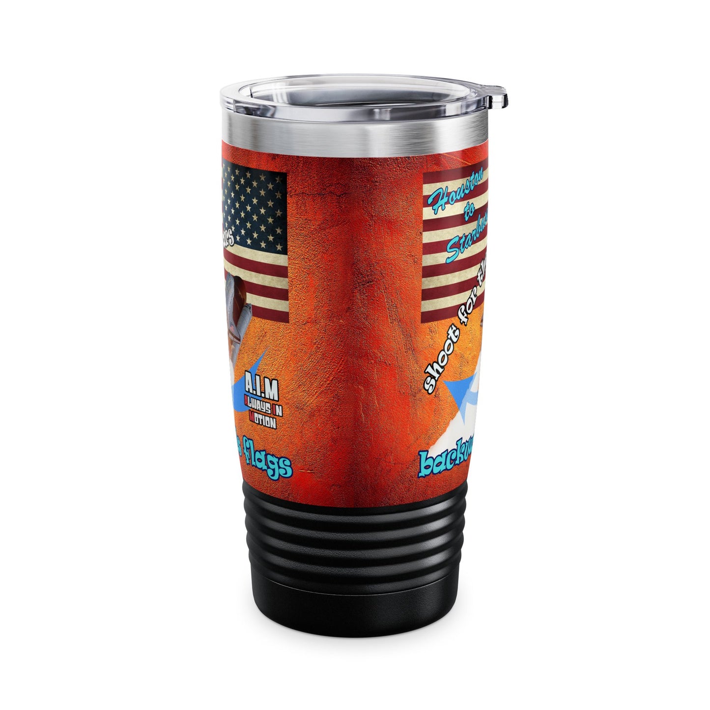 shoot for the stars - Ringneck Tumbler, 20oz (burnt orange)