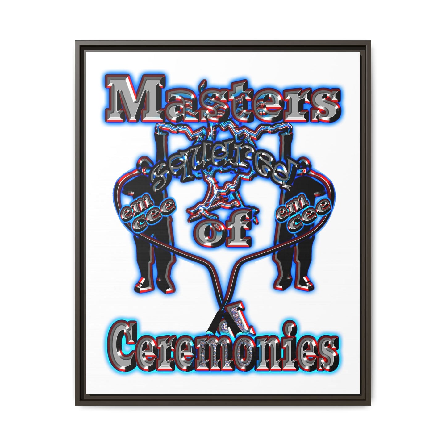 em cee squared - framed canvas art (white)