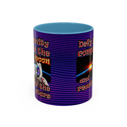 defy conquer reach - Accent Mug (purple wave)