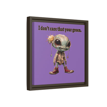 I don't care that your green - framed canvas art (light purple)
