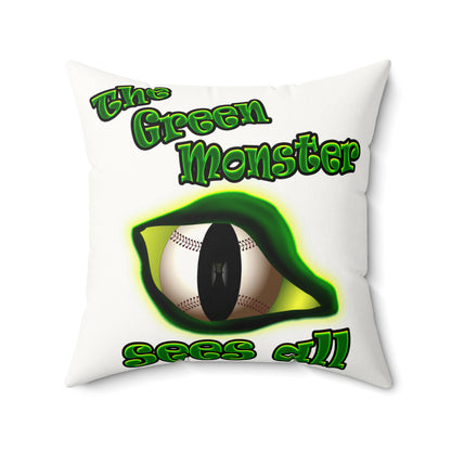 green monster - Faux Suede Square Pillow - (white)