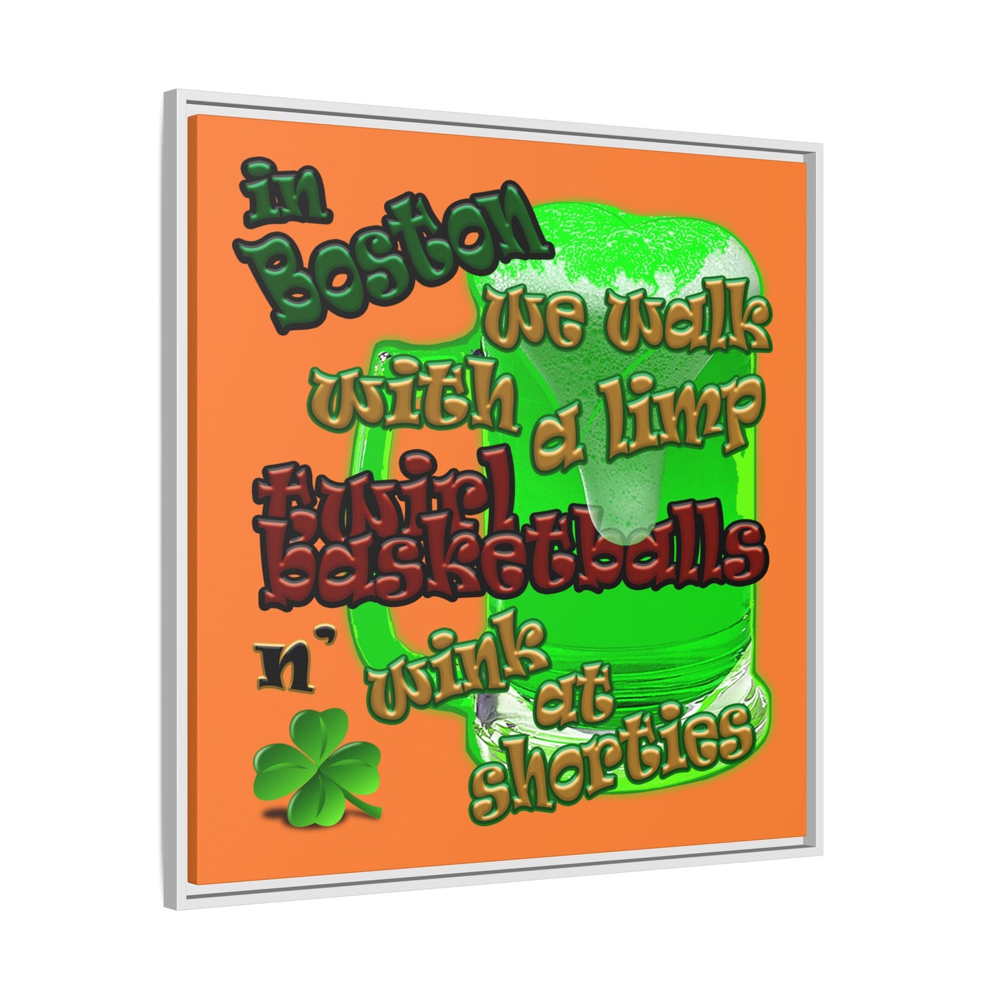 celtics logo - framed canvas art (crusta)