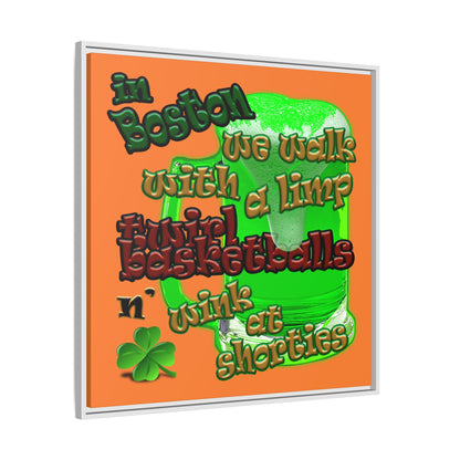 celtics logo - framed canvas art (crusta)