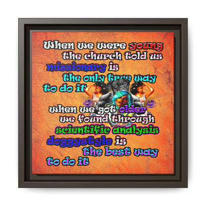 doggystyle - framed canvas art (burnt orange)