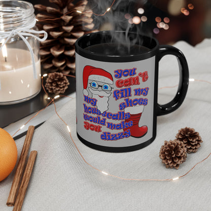santa's shoes - Black Mug (light grey)