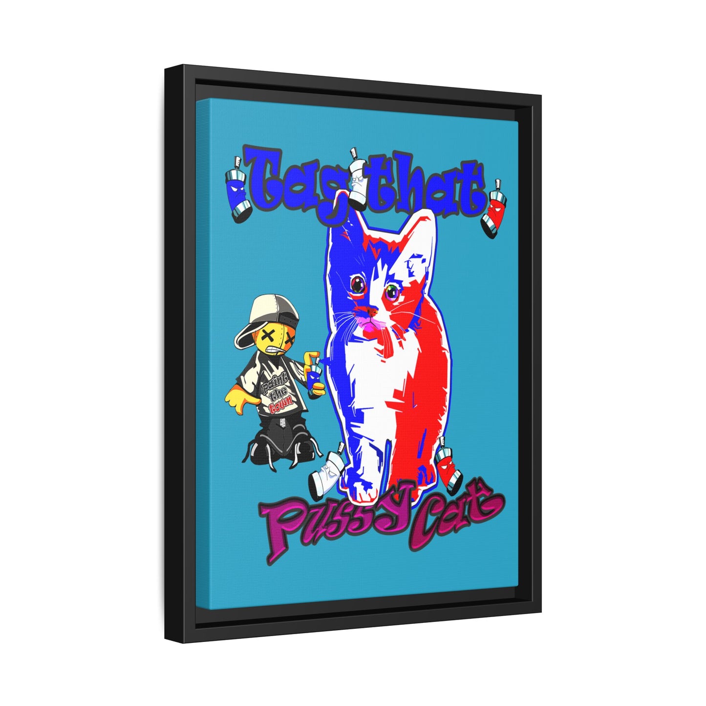 tag that - framed canvas art (turquoise)