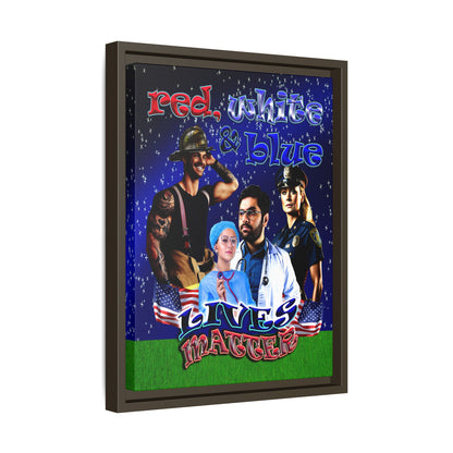 rw&b lives matter - framed canvas art ('snoops' background)
