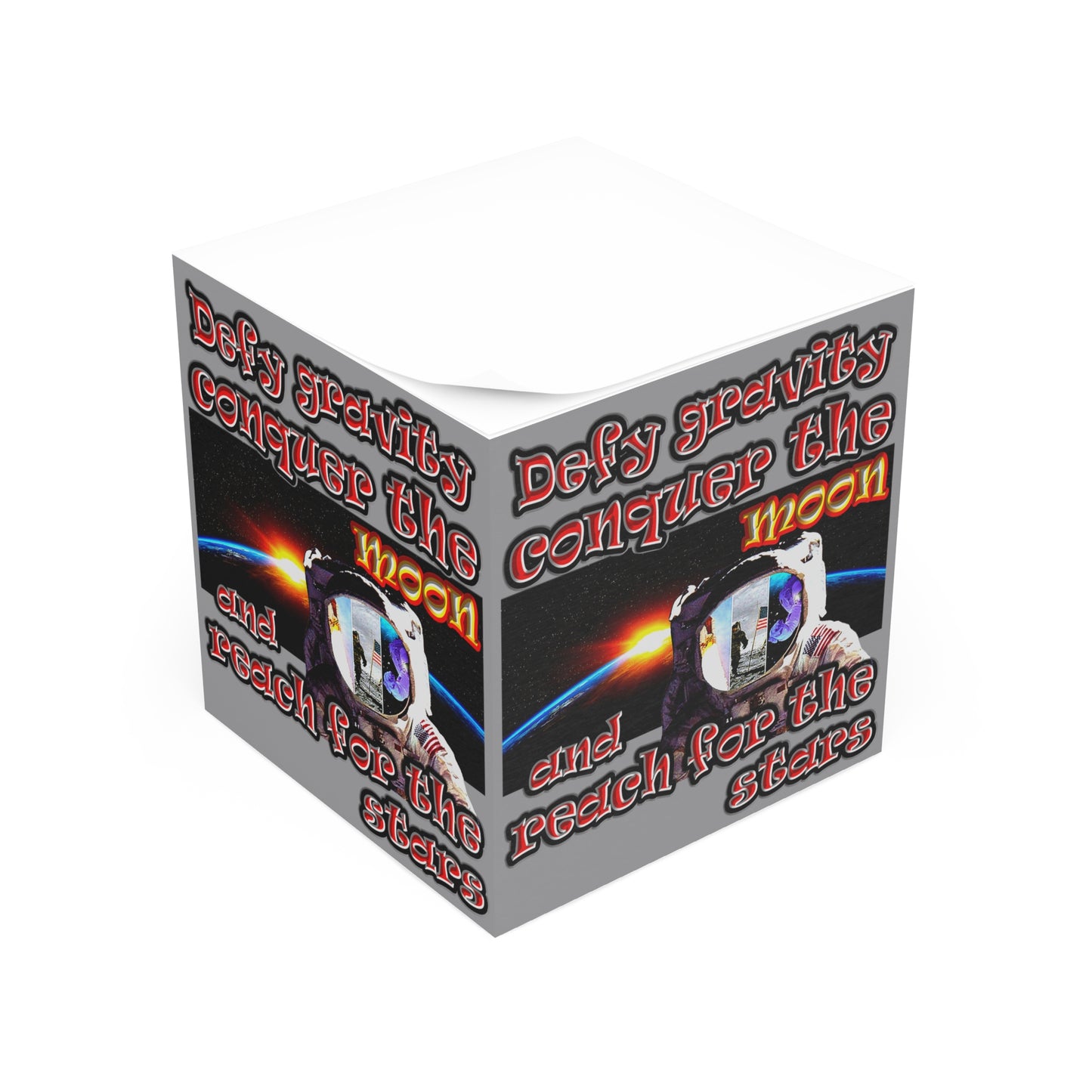 defy conquer reach - note cube (grey)