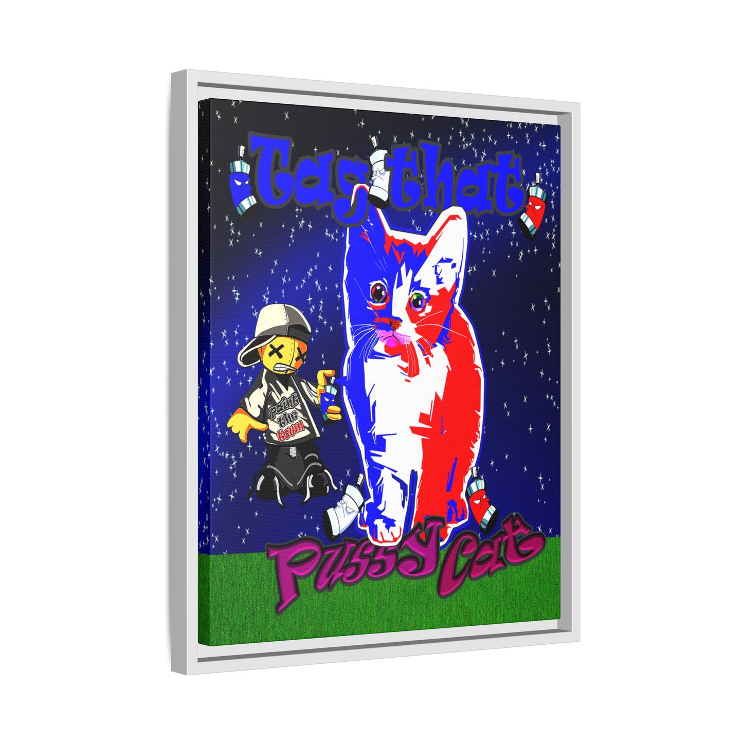 tag that - framed canvas art ('snoops' background)