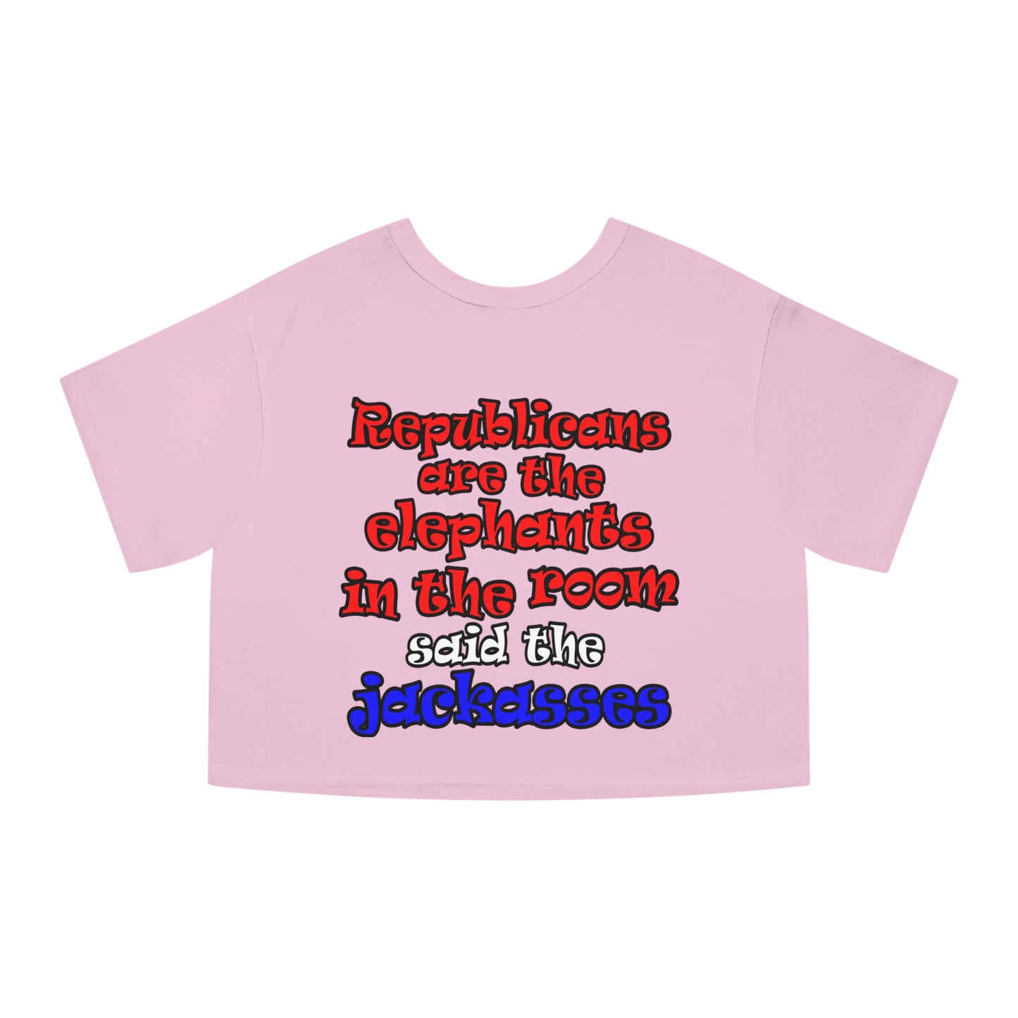 donkeys and elephants - Champion Women's Heritage Cropped T-Shirt