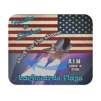 shoot for the stars - Mouse Pad (Rectangle) - (grey-pink wave)