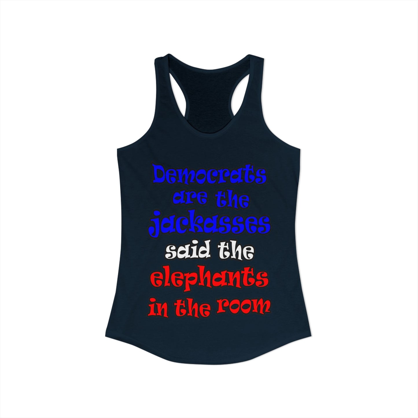 donkeys and elephants - Women's Ideal Racerback Tank
