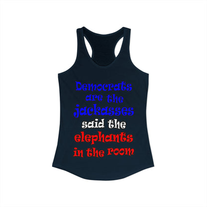 donkeys and elephants - Women's Ideal Racerback Tank