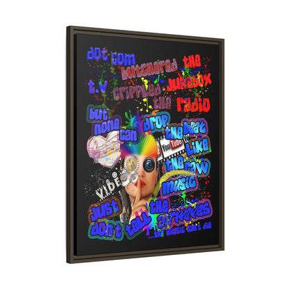 drop the beat - framed canvas art (black)