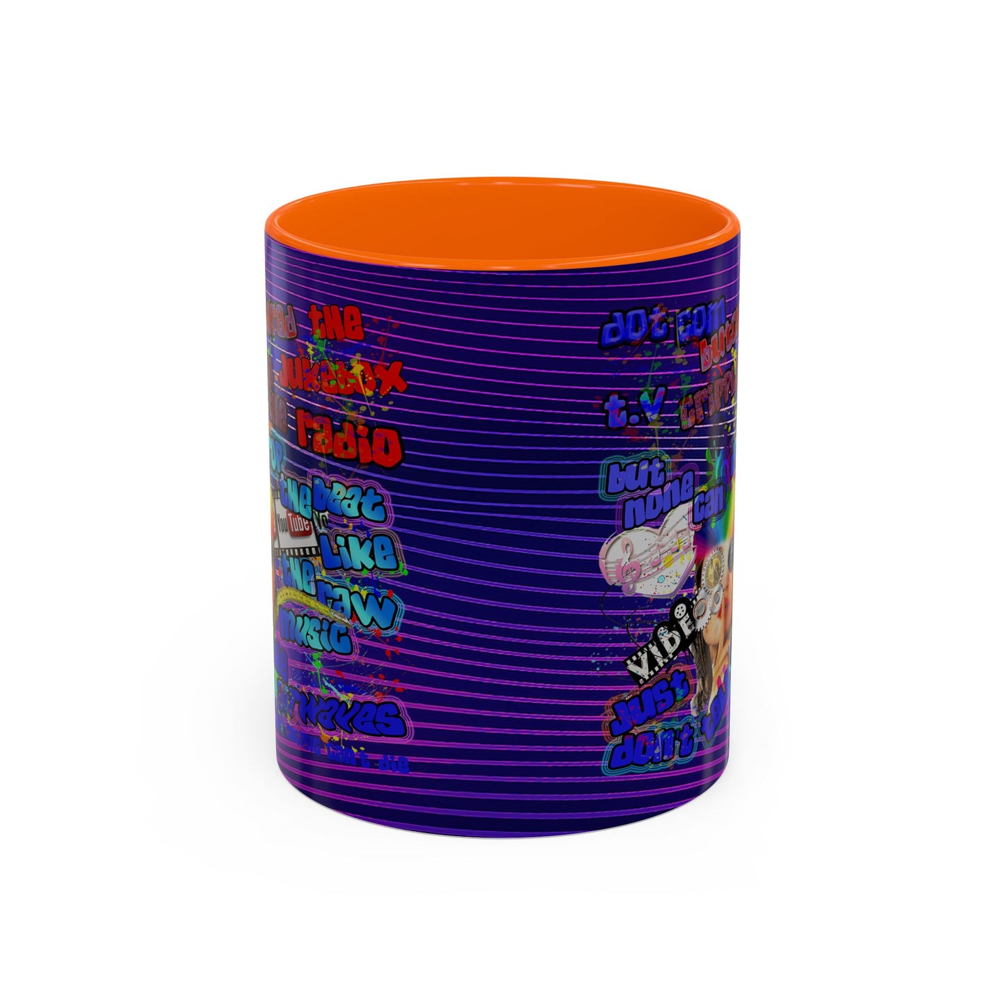 drop the beat - Accent Mug (purple wave)