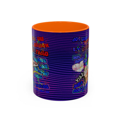drop the beat - Accent Mug (purple wave)