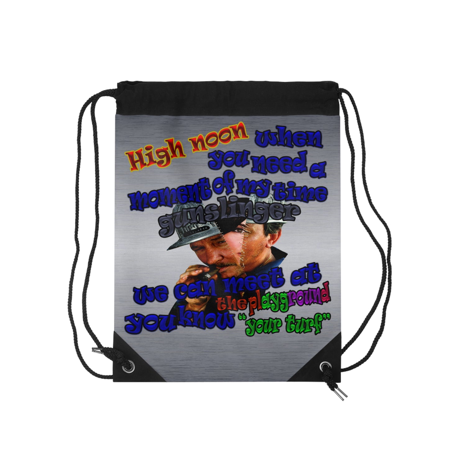 high noon - Drawstring Bag (brushed nickel)