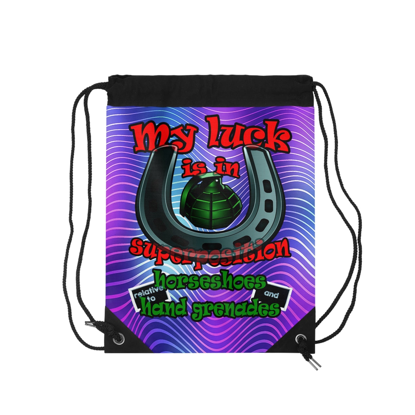 my luck - Drawstring Bag (purple wave)