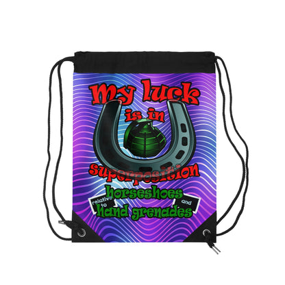 my luck - Drawstring Bag (purple wave)