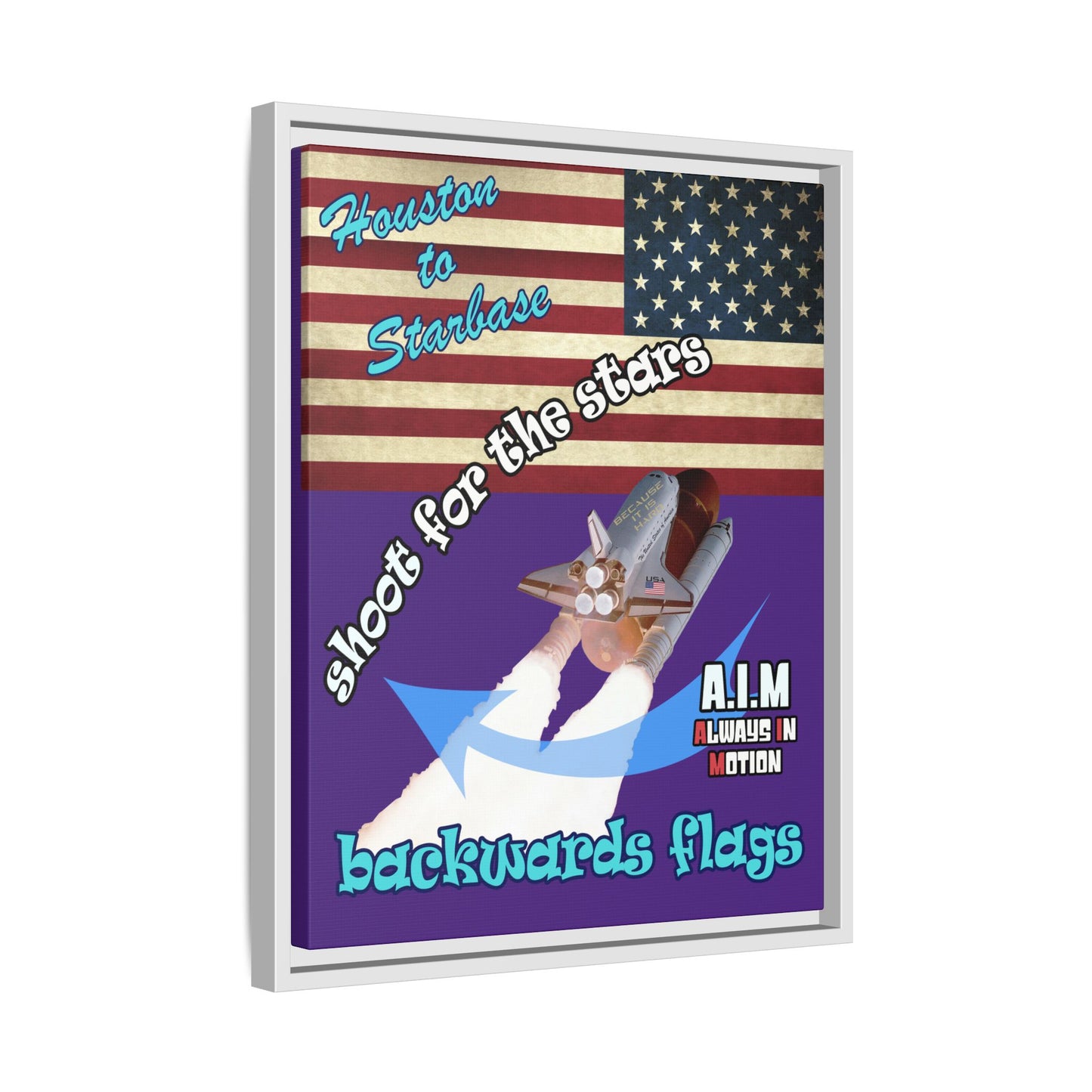 shoot for the stars - framed canvas art (purple)